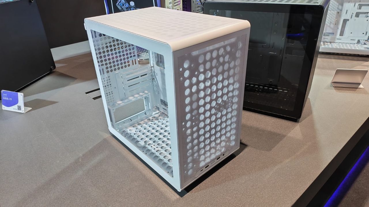 The white Cooler Master Q300L V3 at Computex 2026