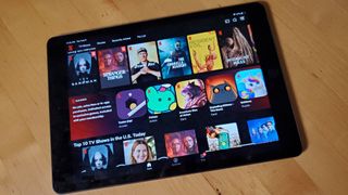 Netflix home screen on an iPad