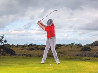 John Howells demonstrating a strong and centred turn in the backswing