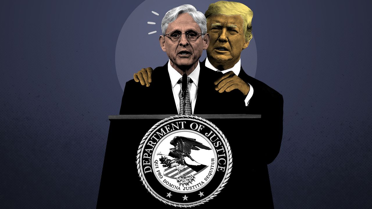 Merrick Garland and Donald Trump.