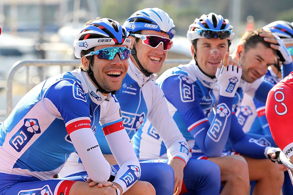 Thibaut Pinot and his FDJ teammates