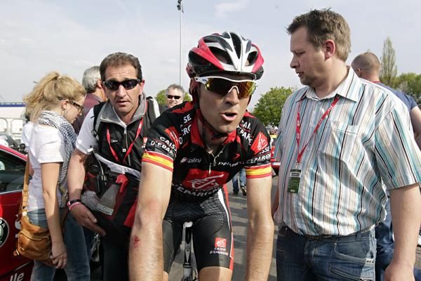 Former Li&egrave;ge - Bastogne - Li&egrave;ge winner Alejandro Valverde (Caisse d'Epargne) after his third place finish.