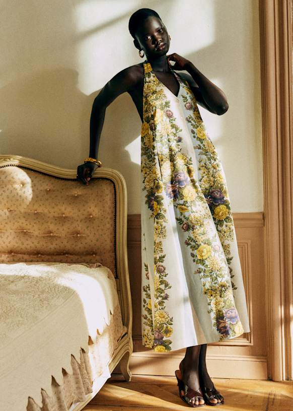 Vimala Dress - Lavinia Print - Linen - S&amp;eacute;zane