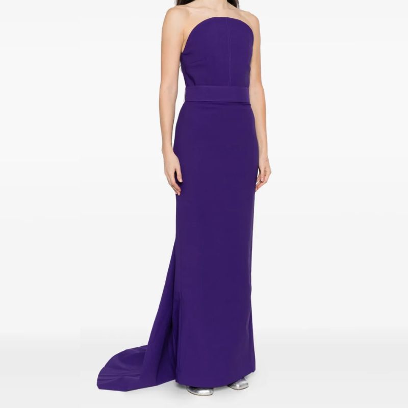 Solace London, purple maxi dress