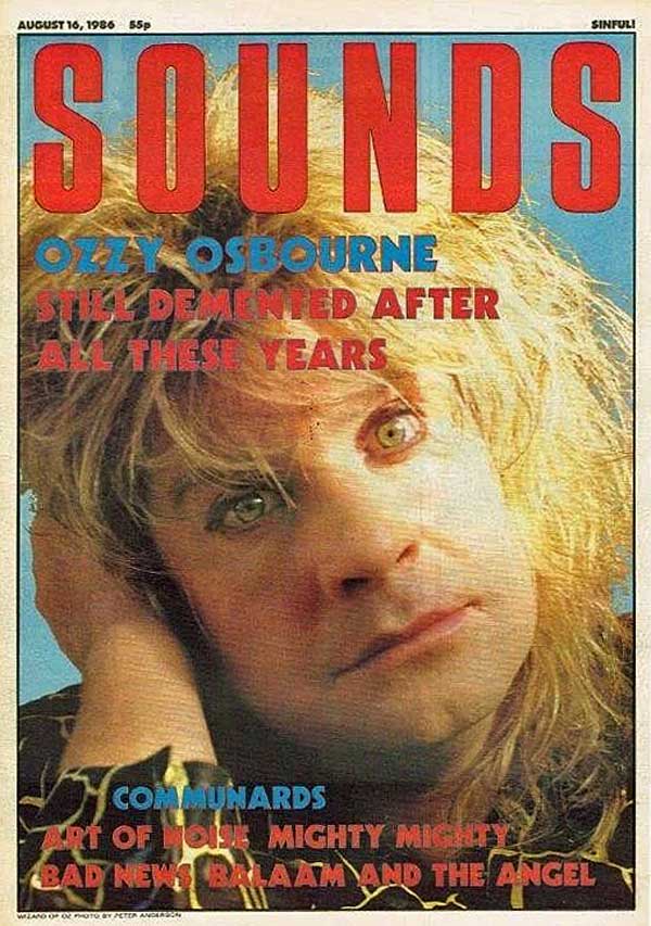 The cover of Sounds featuring Ozzy Osbourne, August 16, 1986