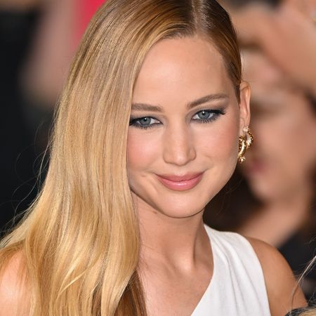 Jennifer Lawrence in white on the red carpet