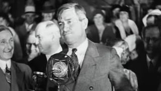 Will Rogers speaking at an FDR event.