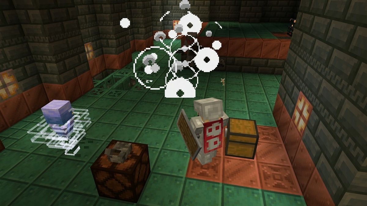 Image of Minecraft 1.21's The Breeze mob in Trial Chambers.