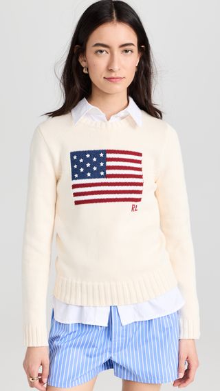 Pullover mit Flaggenmuster