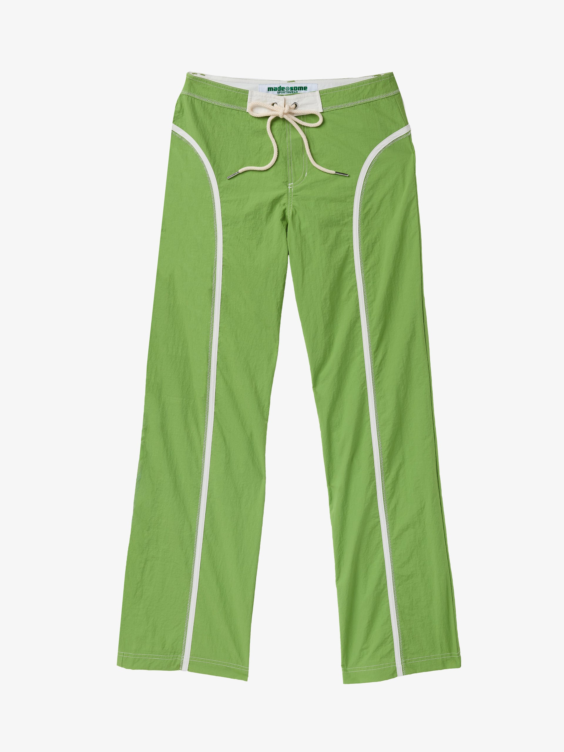 Citrus Green and White Made Some Nylon Pants - 0