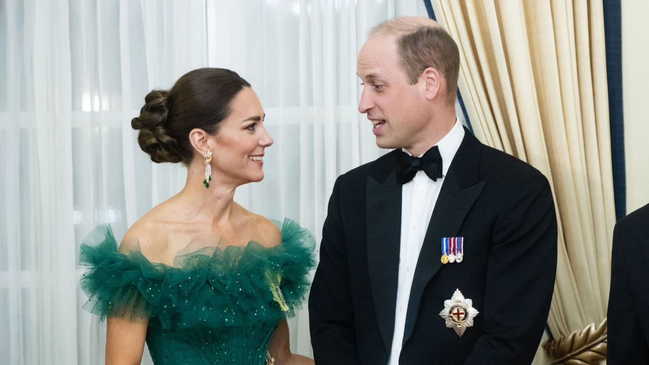 The Prince and Princess of Wales attend a dinner hosted by the Governor General of Jamaica in Kingston, Jamaica