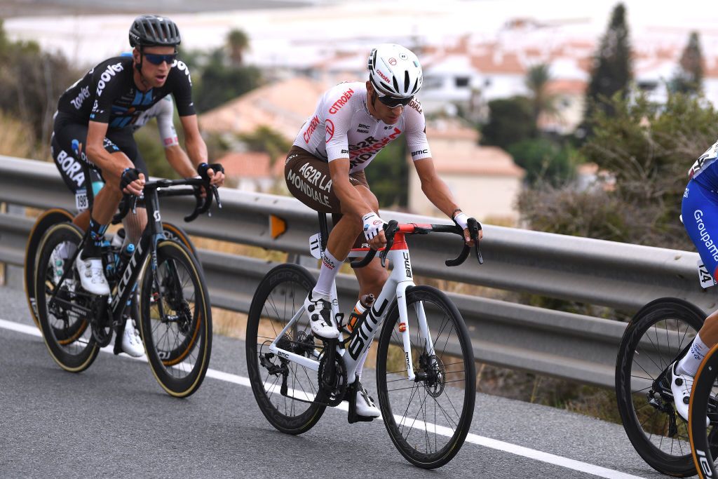 RINCON DE LA VICTORIA SPAIN AUGUST 24 Geoffrey Bouchard of France and AG2R Citren Team during the 76th Tour of Spain 2021 Stage 10 a 189km stage from Roquetas de Mar to Rincn de la Victoria lavuelta LaVuelta21 on August 24 2021 in Rincon De La Victoria Spain Photo by Tim de WaeleGetty Images