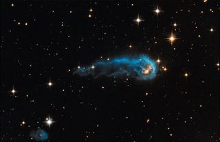 The protostar IRAS 20324+4057, which is still in the process of collecting material from an envelope of gas surrounding it. Astronomers recently found prebiotic molecules in two other protostars, known as Serpens SMM1-a and IRAS 16293B.