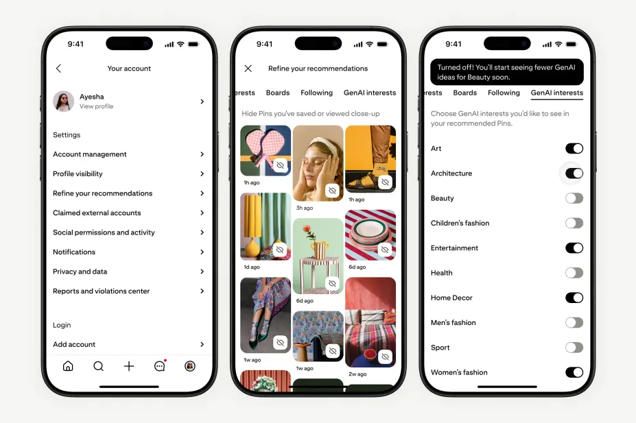Pinterest AI controls
