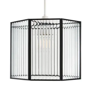 hexagonal fluted glass pendant light from Dunelm