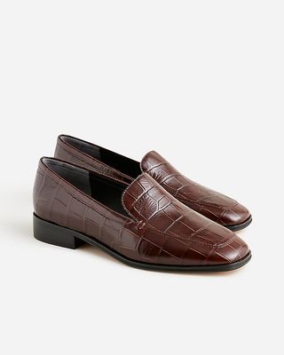 Maison-Loafer aus italienischem Leder mit Krokodilmuster