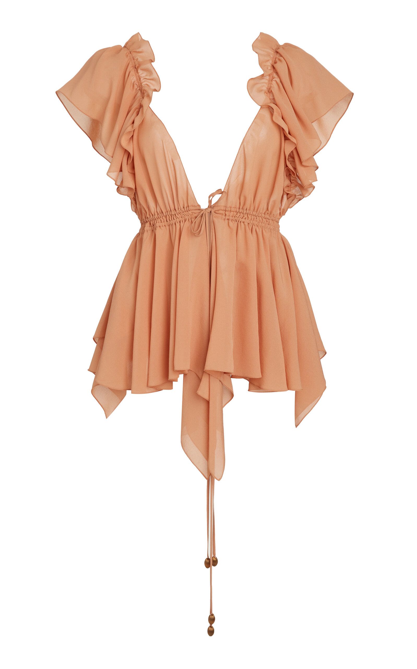 Gathered Silk-Georgette Top