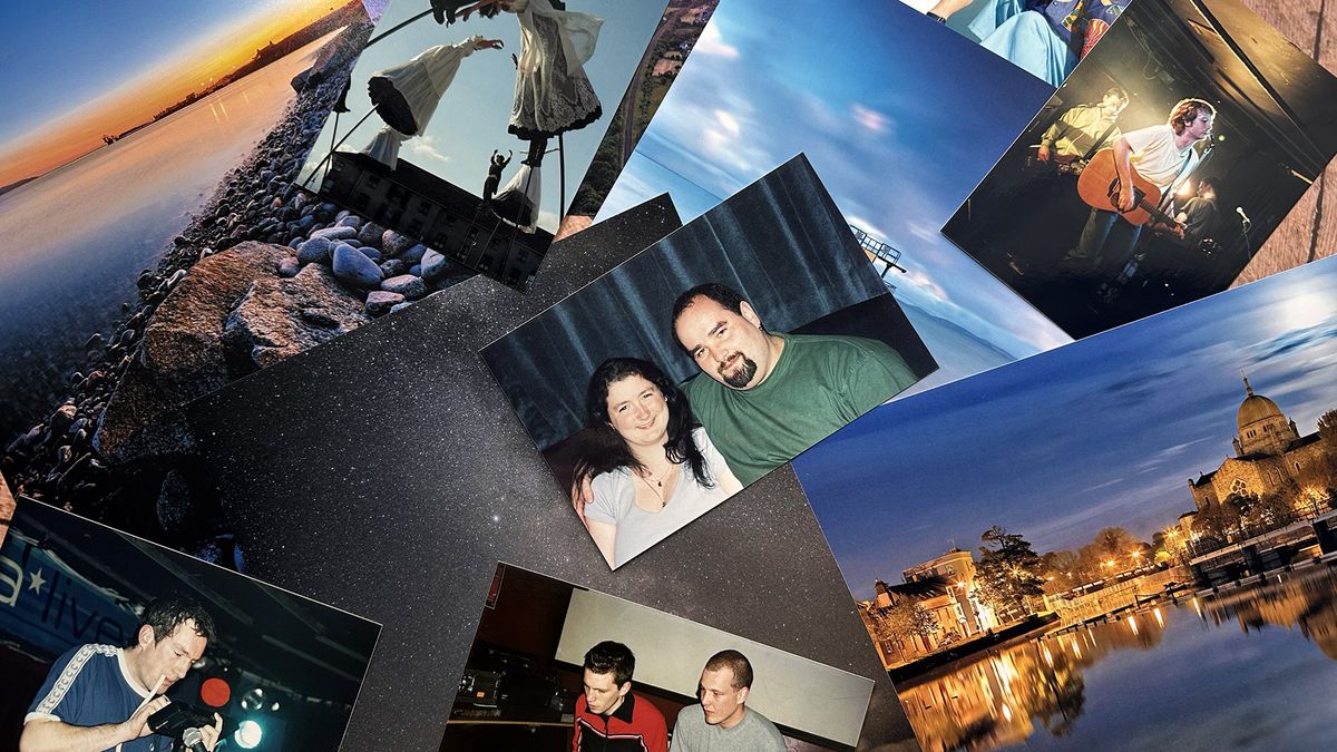 Photographic prints laid out over a table