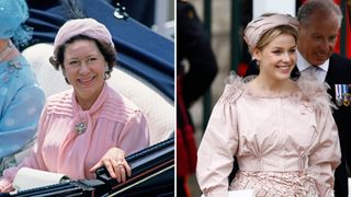 Princess Margaret In A Carriage At Royal Ascot 19-22 June 1984 AND Lady Margarita Armstrong-Jones and David Armstrong-Jones, 2nd Earl of Snowdon depart the Coronation of King Charles III and Queen Camilla on May 06, 2023 in London, England. The Coronation of Charles III and his wife, Camilla, as King and Queen of the United Kingdom of Great Britain and Northern Ireland, and the other Commonwealth realms takes place at Westminster Abbey today. Charles acceded to the throne on 8 September 2022, upon the death of his mother, Elizabeth II.