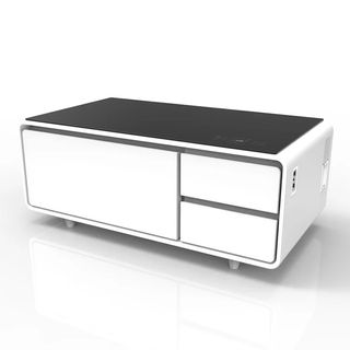 Smart white coffee table with black top