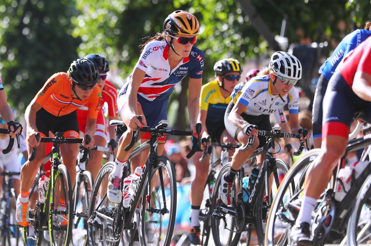 Elizabeth Deignan in the bunch