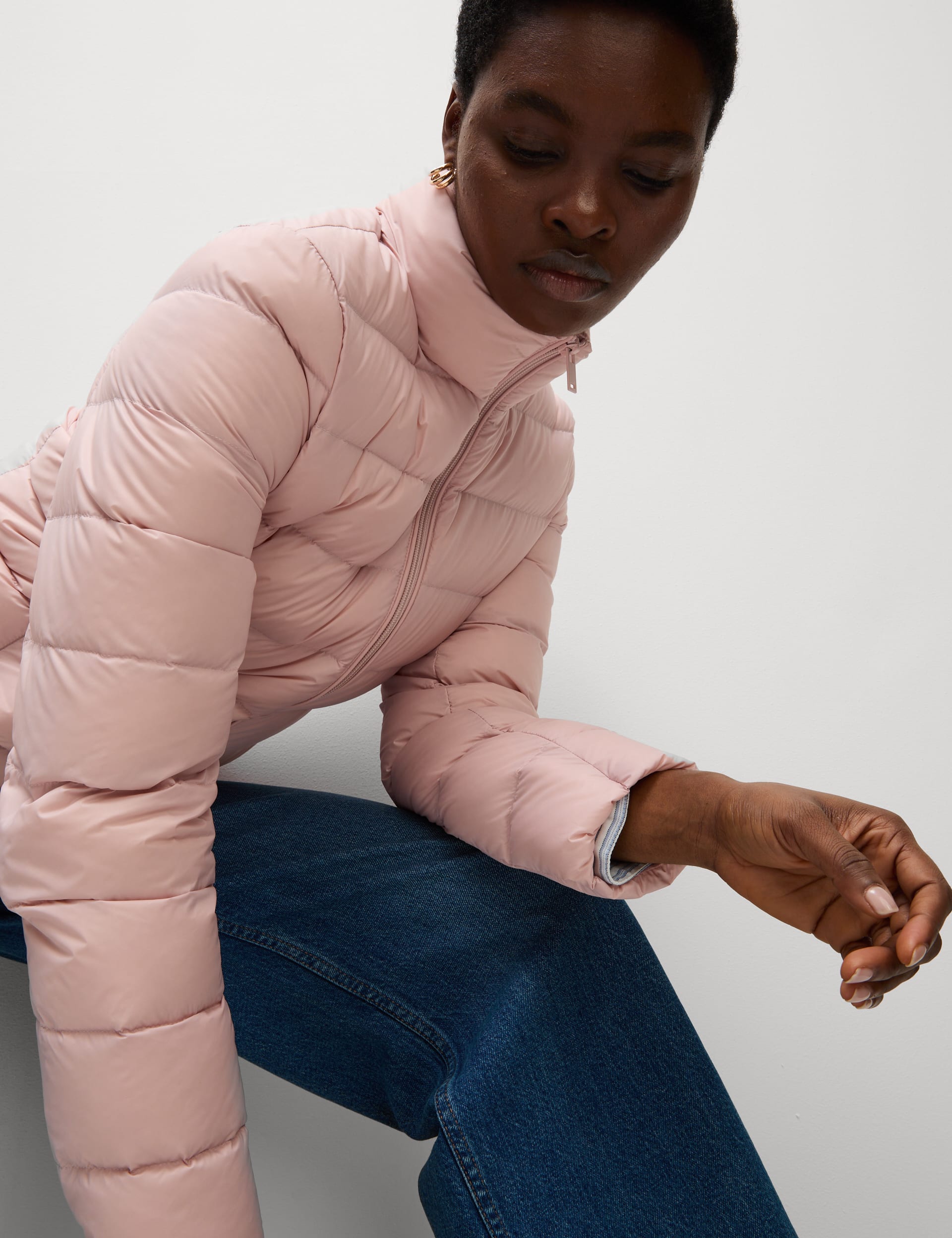 Feather & Down Quilted Packaway Puffer Jacket