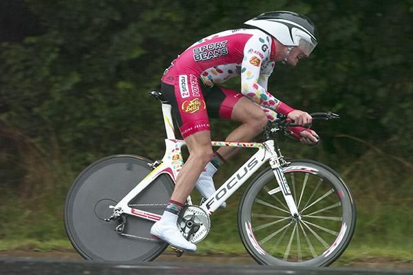 Will Dickeson (Jelly Belly) from South Australia heads into Learmonth during the men's elite time trial championship.
