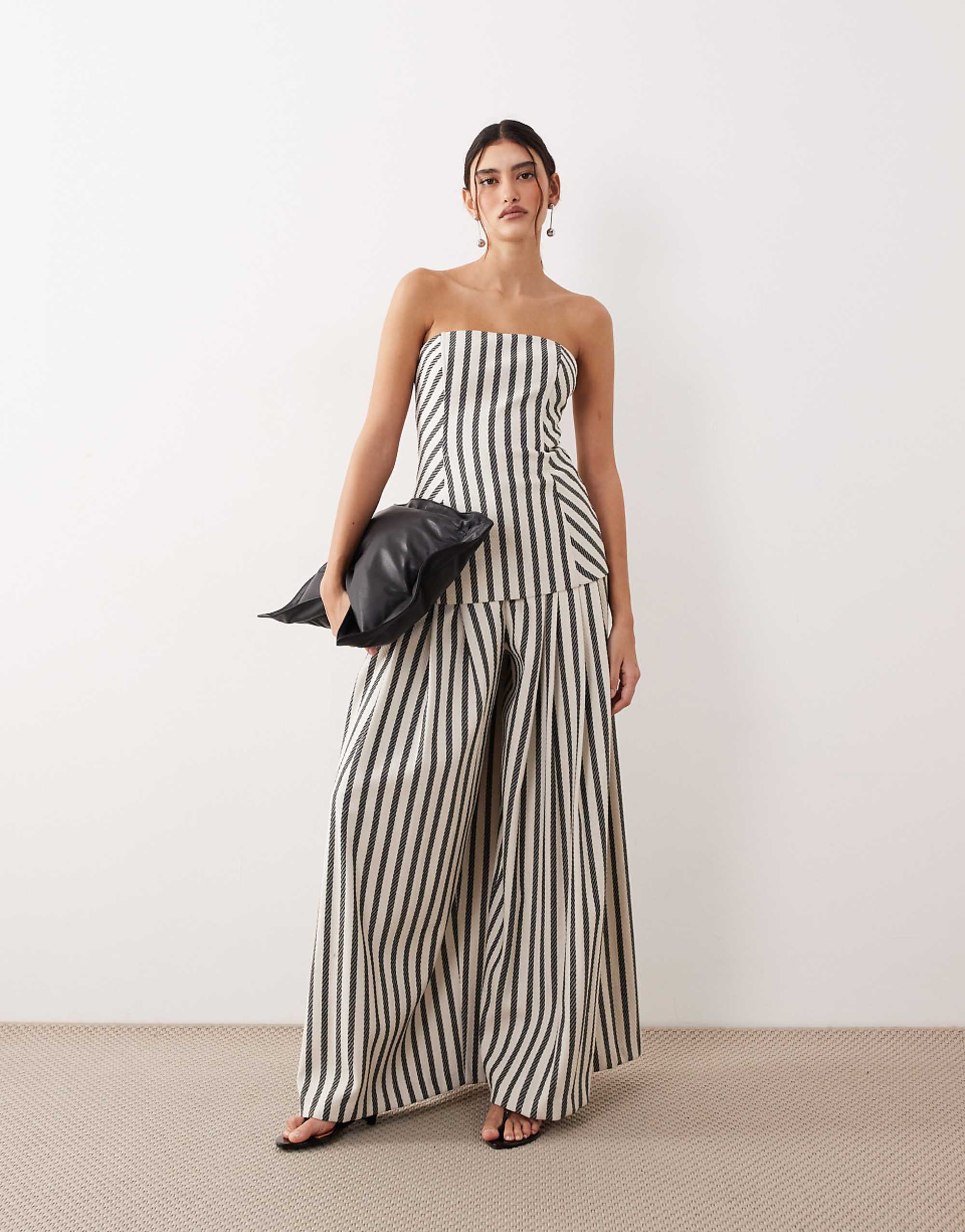 Arrange Wide Leg Trouser Co-Ord in Stripe