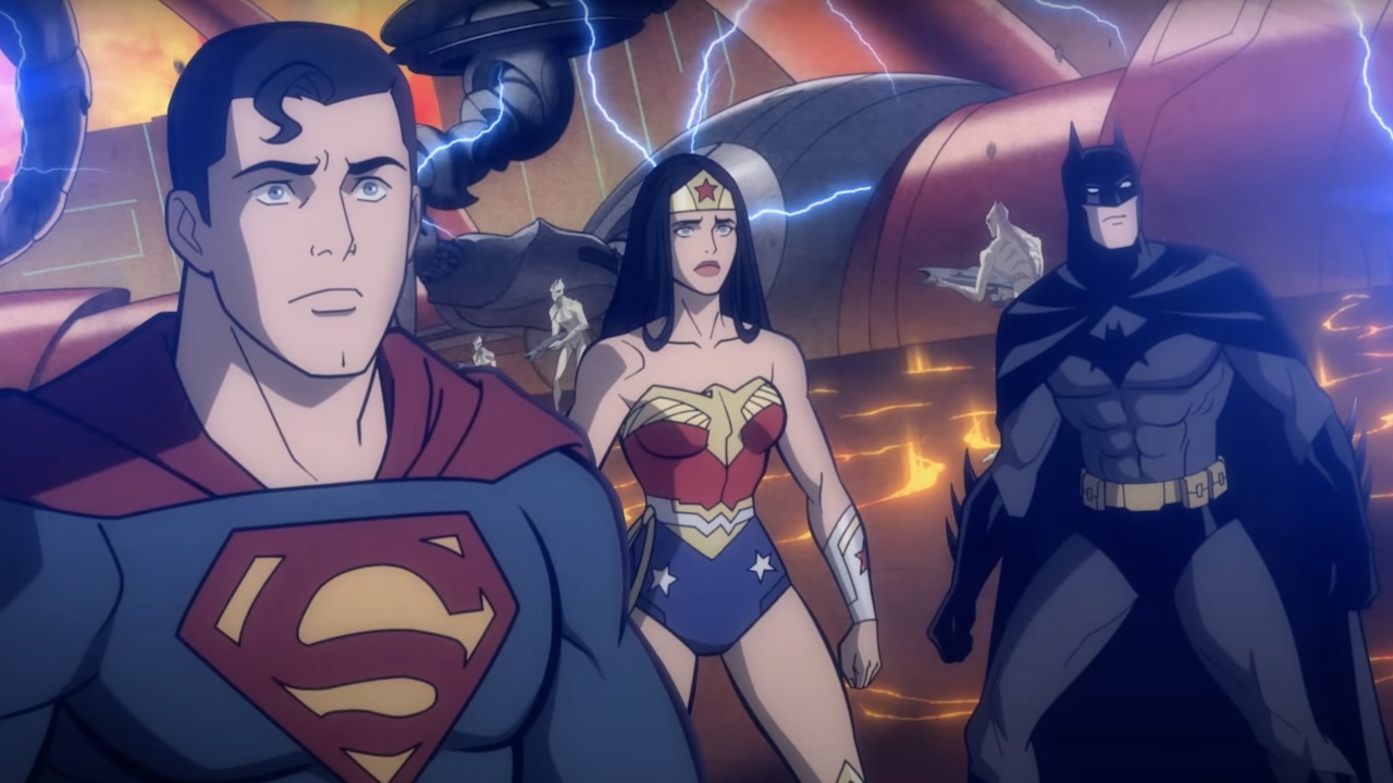 Superman, Wonder Woman and Batman in Justice League: Warworld