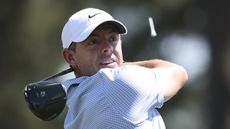 Rory McIlroy driving on the final round at Augusta