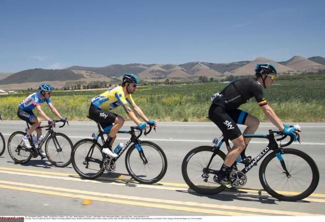 Wiggins being looked after by Team Sky