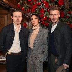 Brooklyn, Victoria and David Beckham at London Fashion Week in 2019