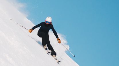 best ski goggles: person skiing