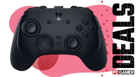 Razer Wolverine V3 Pro 8K on a pink deals background