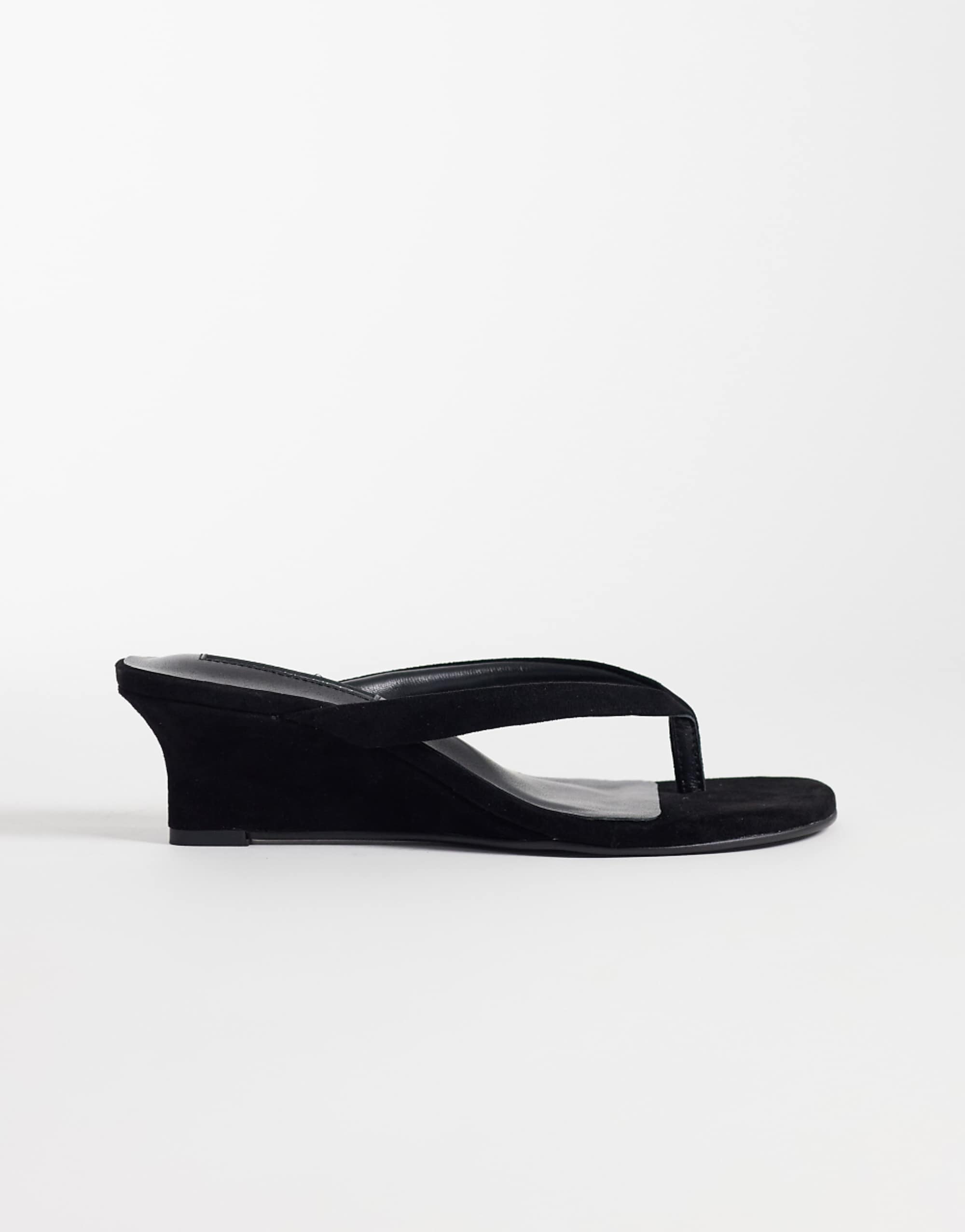 Tony Bianco Edgy Heeled Wedge Sandals in Black Suede