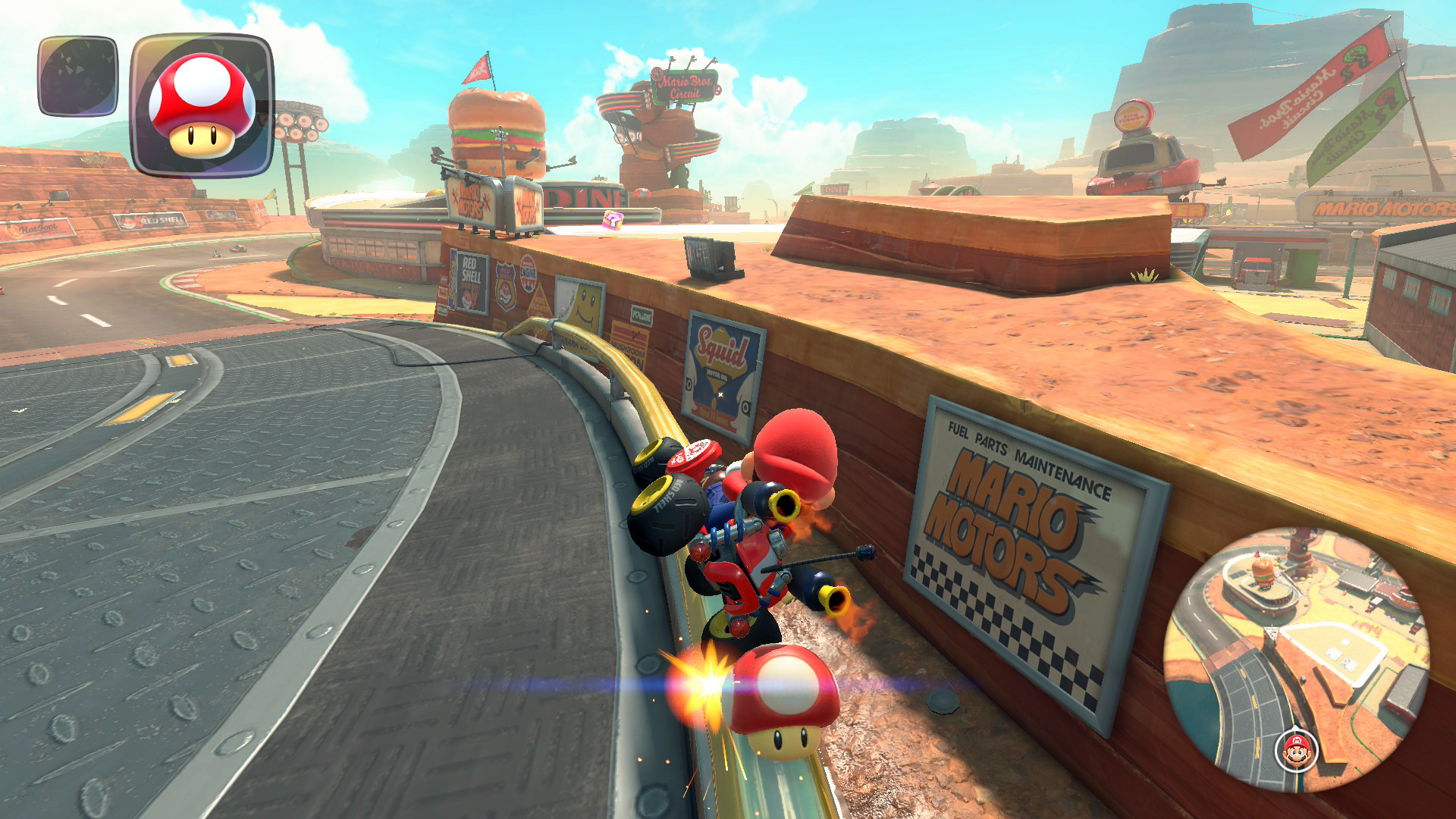 Riding Rails in Mario Kart World as Mario