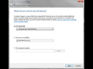 Windows 7&8: Making A System Image (backup medium)
