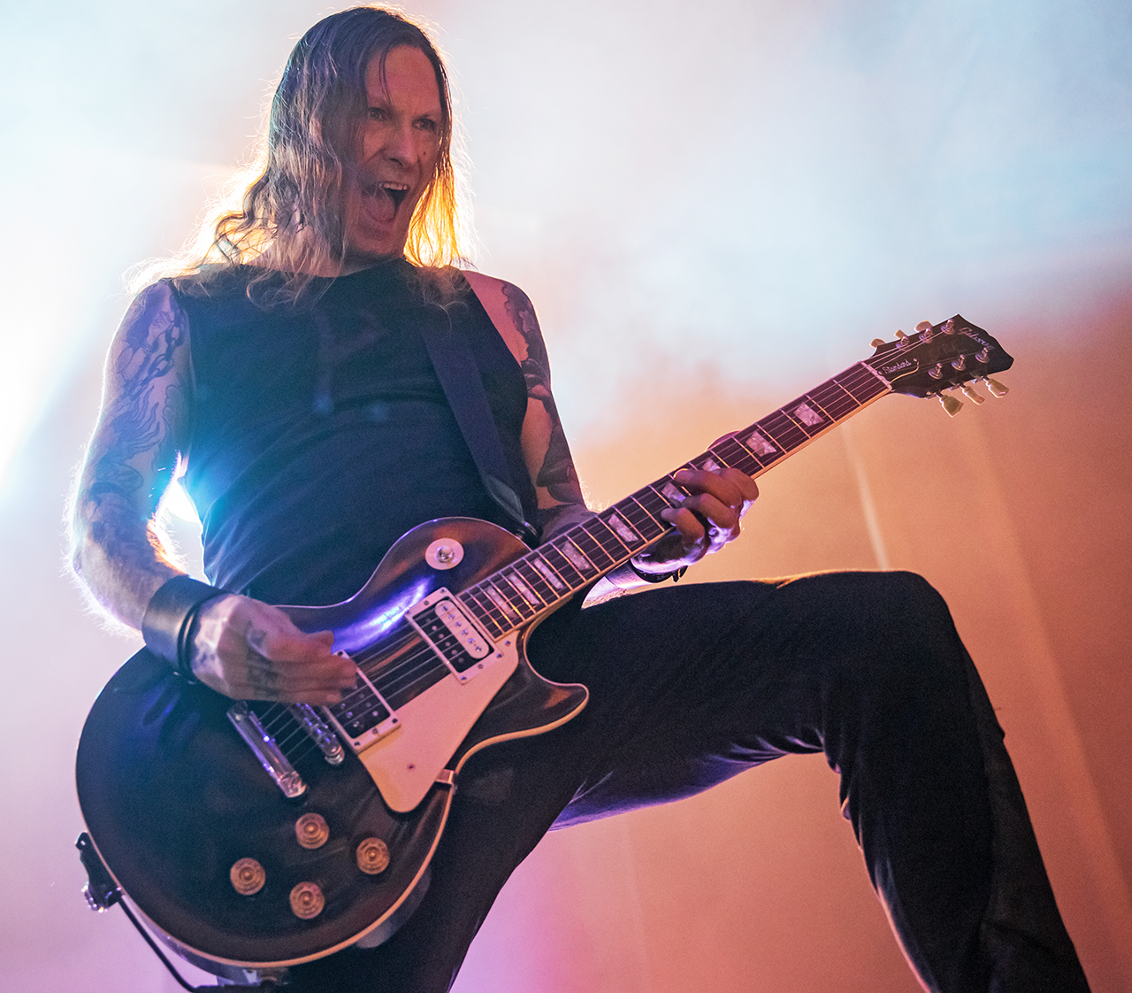 Arve Isdal of Enslaved performs at The UC Theatre Taube Family Music Hall on April 21, 2023 in Berkeley, California. (Photo by Miikka Skaffari/Getty Images)