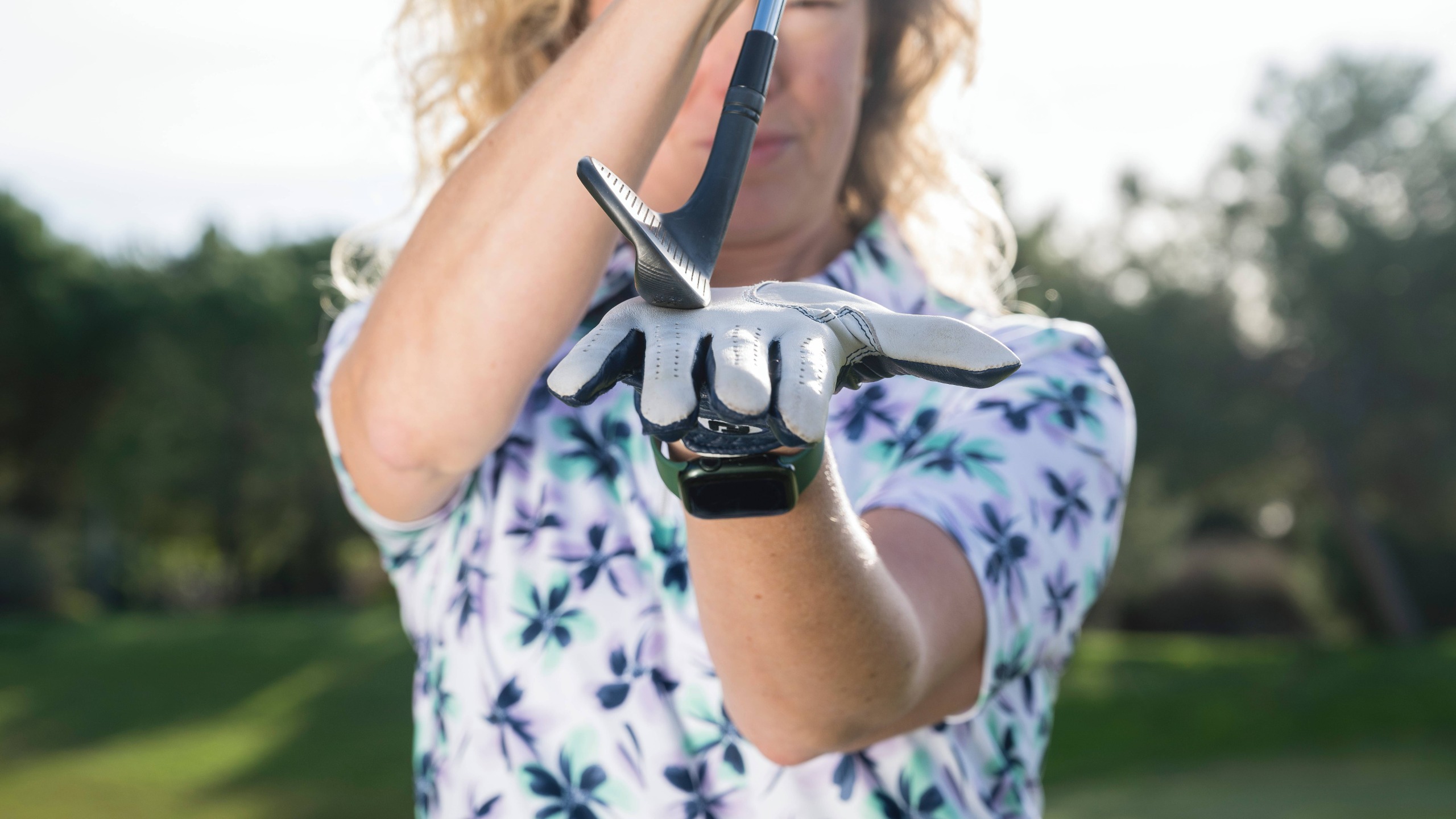 Katie Dawkins showing loft of wedge