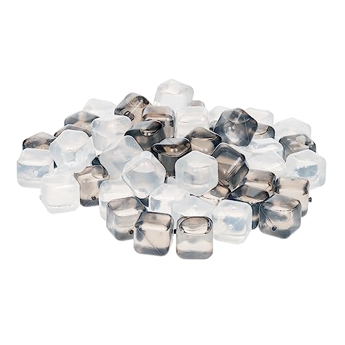 Invero 60 Pack of Reusable Fast Freeze Water Filled Ice Cubes - Ideal for Summer Bbq&amp;rsquo;s, Garden Parties or General Home Use (grey and Clear)
