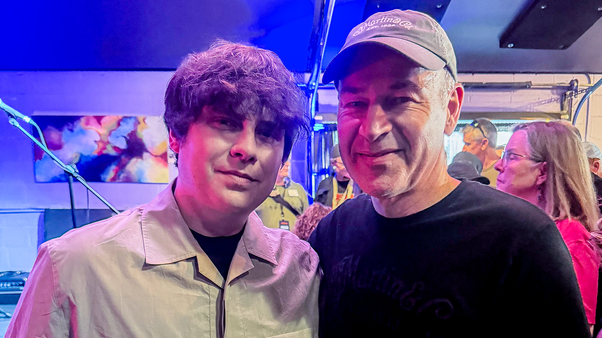 Jake Bugg and Martin president &amp;amp; Ceo Thomas Ripsam at the launch party for Martin's revamped 16 Series line, September 15, 2026