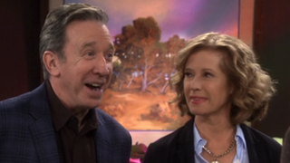 Mike and Vanessa talking to preacher in Last Man Standing Season 5