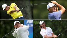 Hideki Matsuyama, Scottie Scheffler, Rory McIlroy and Tommy Fleetwood hit fairway woods