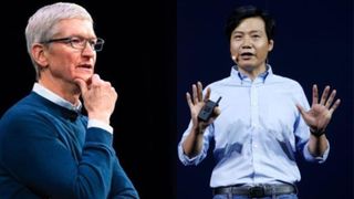 Il CEO di Apple Tim Cook (sinistra) e il CEO di Xiaomi Lei Jun (destra)