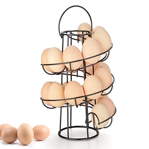 Obvis Spiral Egg Skelter Dispenser Rack, Black