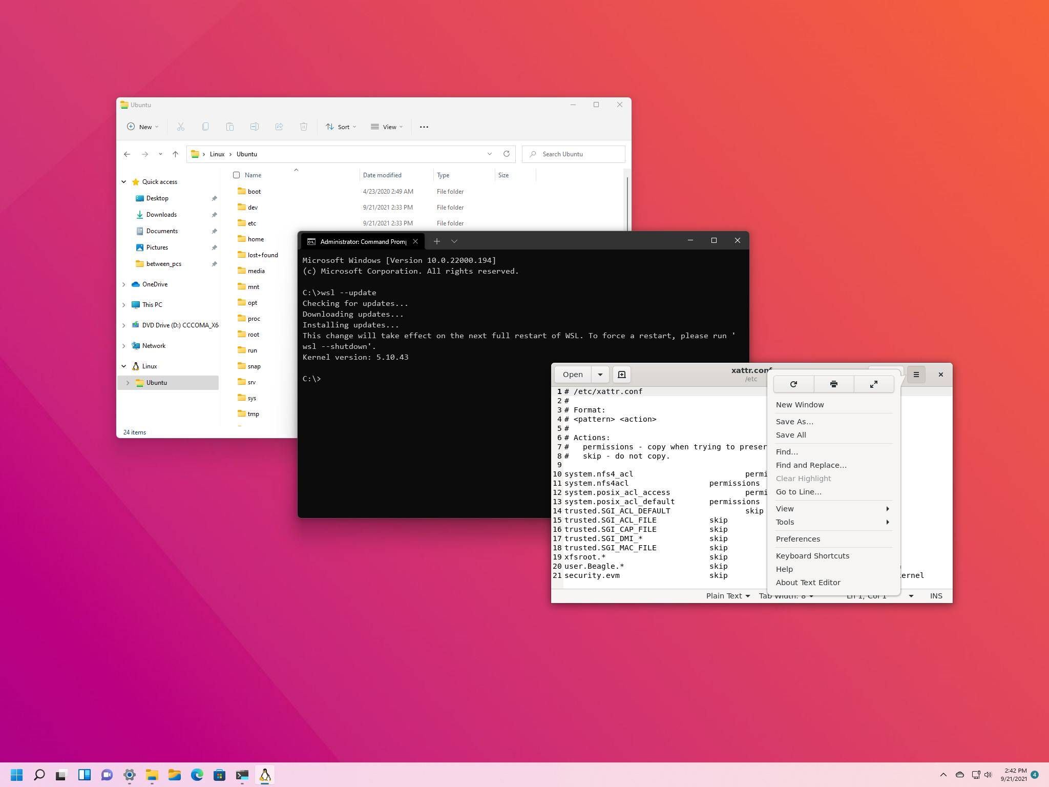 how to open linux subsystem windows 11