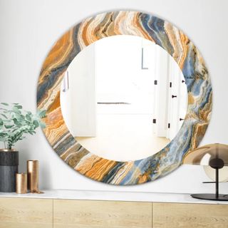 A Marbled Geode 4 Traditional Mirror