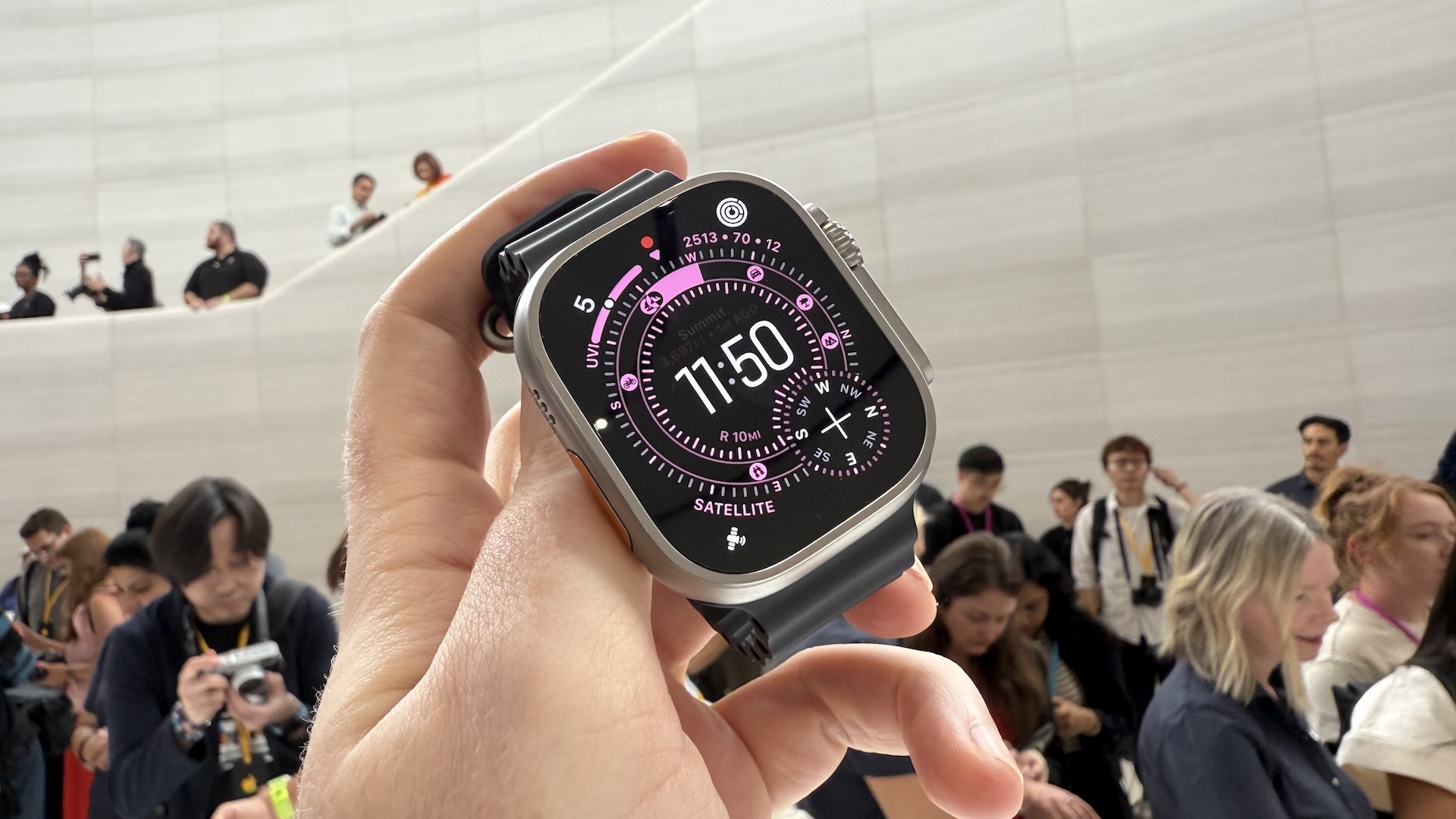 Images of the product launch for iPhone 17 at Apple&#039;s HQ in Cupertino