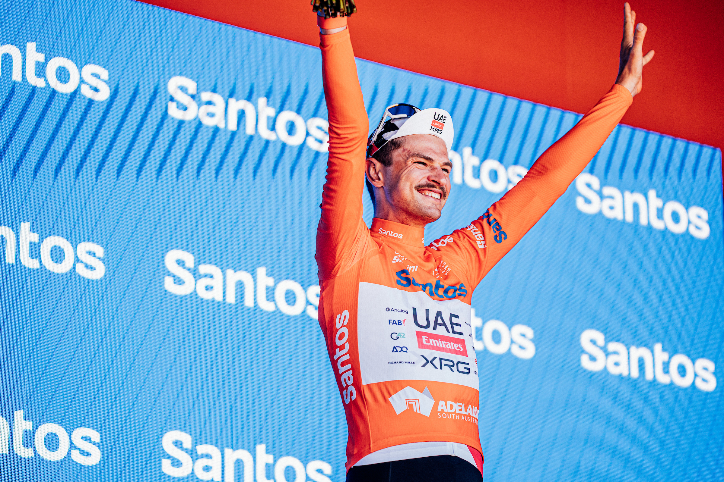 25/01/2026 - Cycling - 2026 Tour Down Under - Stage 5 - Stirling to Stirling - Jay Vine, UAE Team XRG, wins The 2026 Santos Tour Down Under