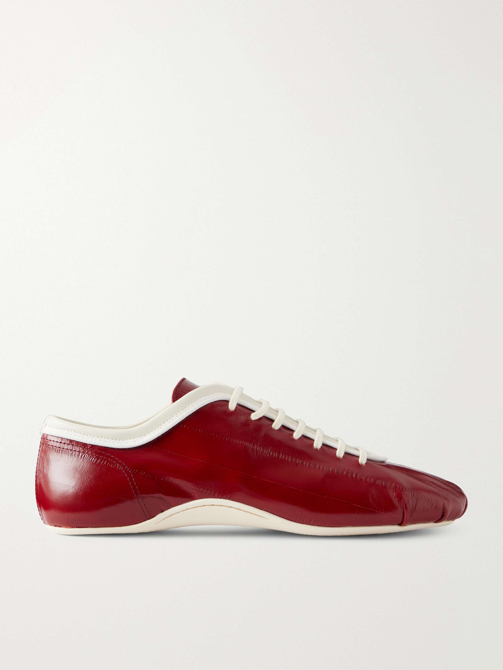 Eel-Effect Leather Sneakers